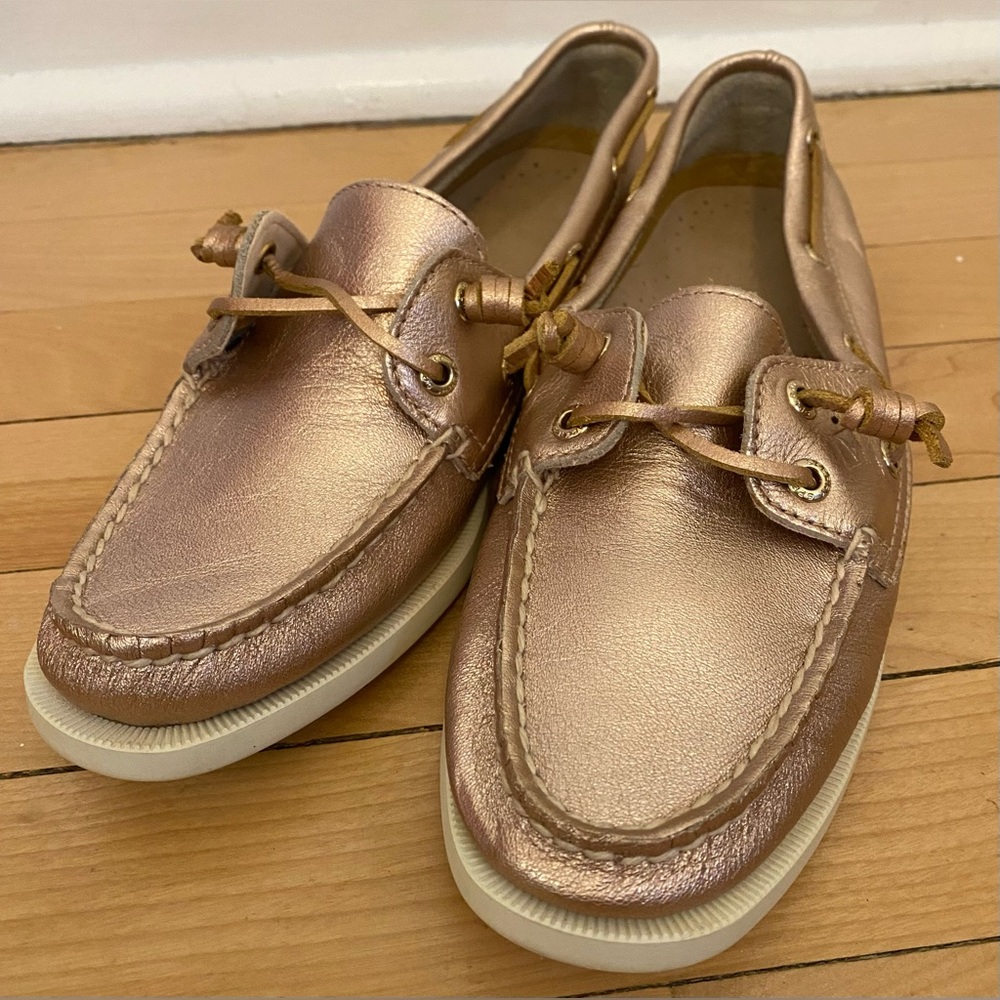 Sperry Top Sider Boat Shoes Rose Gold 7